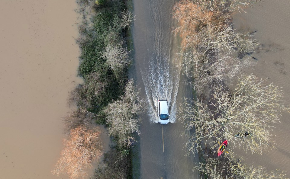 The River Arun burst its banks yesterday in the aftermath of Storm Henk, at Pulborough