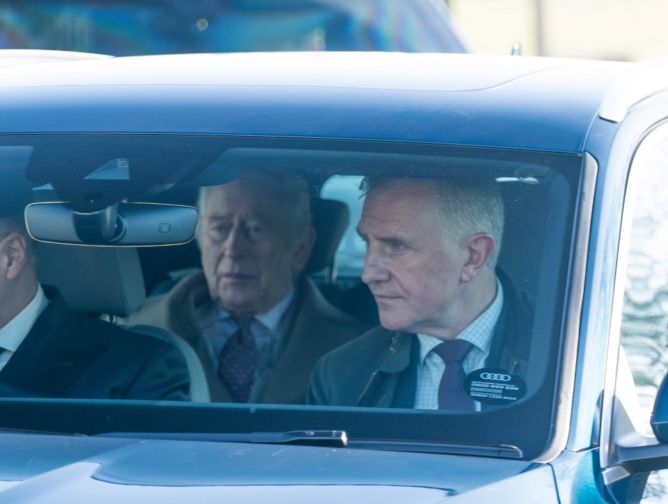 King Charles arrives at RAF Marham on route to Sandringham