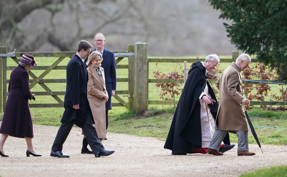 The King attended the service at the church on the Royal Estate