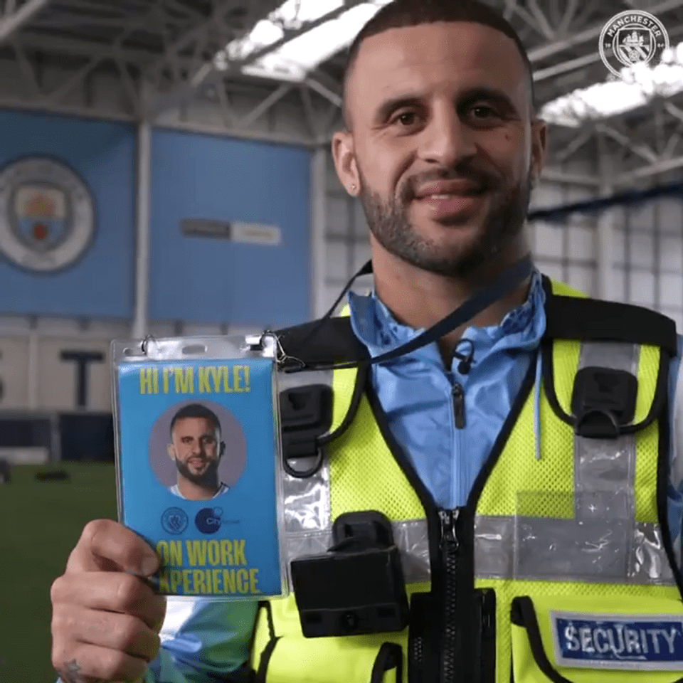 Kyle Walker has tried his hand as a Manchester City security guard