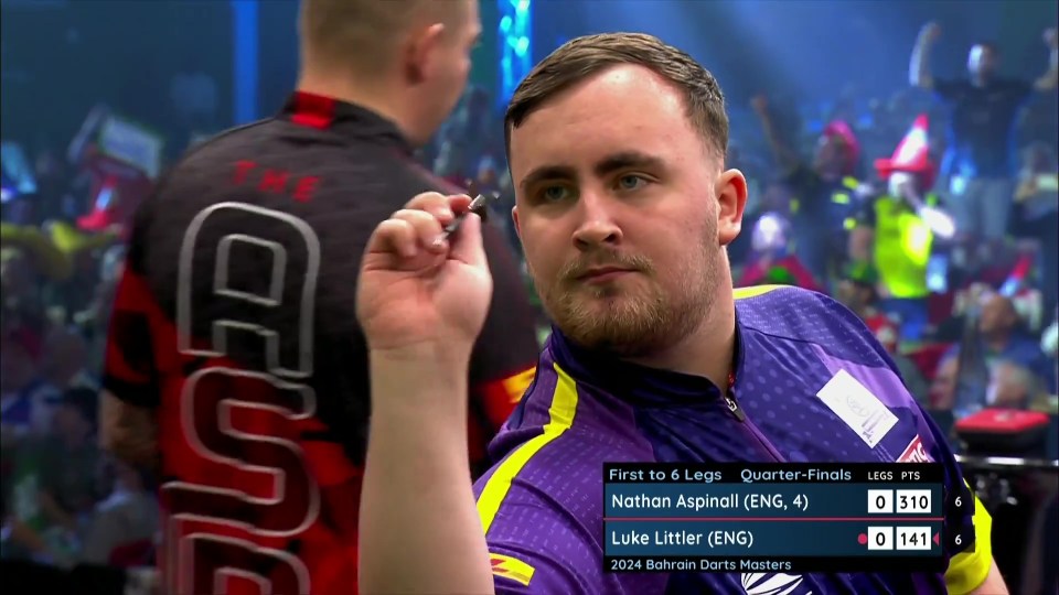 Luke Littler hit a nine-darter in the opening leg against Nathan Aspinall