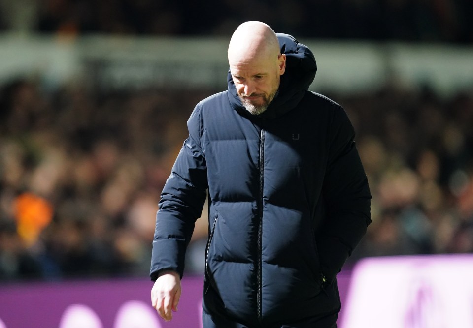 Erik ten Hag cut a distressed figure at times throughout the game