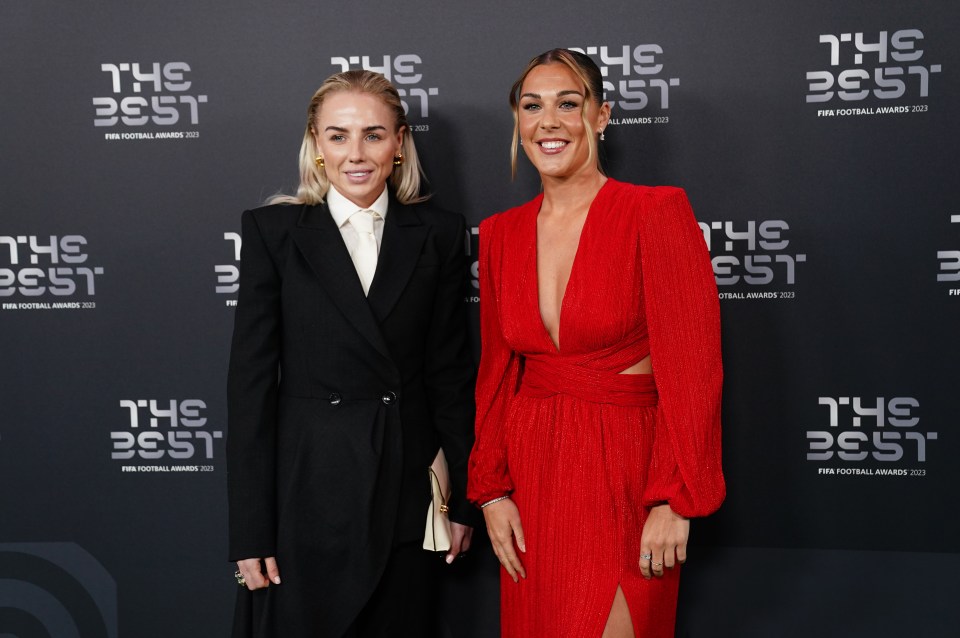 Lionesses duo Alex Greenwood and Mary Earps arrived on the green carpet together