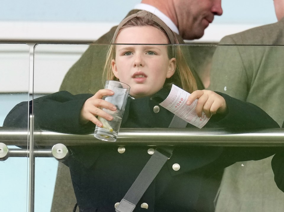 Mia Tindall cheers on the racing at the New Years Day Meeting at Cheltenham Racecourse, Cheltenham, Gloucestershire, UK, on the 1st January 2024. Picture by James Whatling