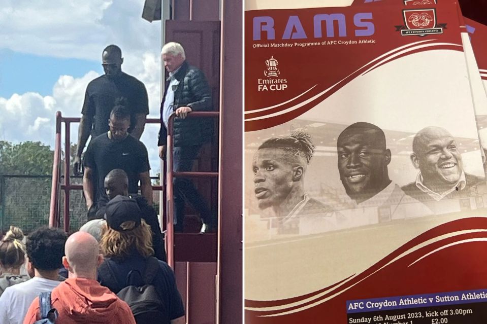 The rapper is often seen at Croydon Athletic's ground (left) and featured on a takeover special programme (right)