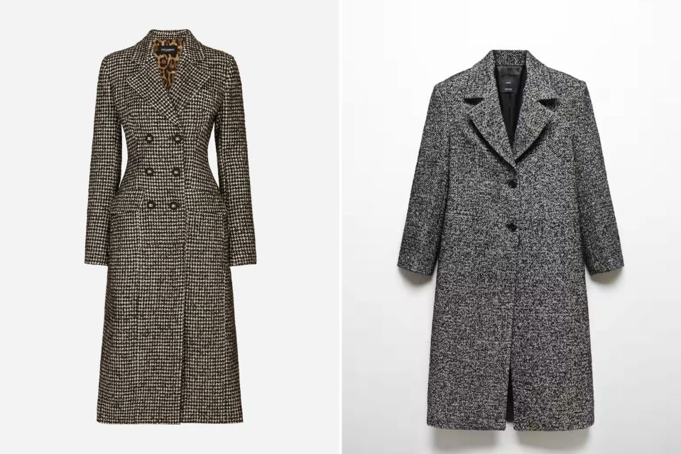 The Dolce and Gabbana coat on the left, Mango's cheaper version on the right