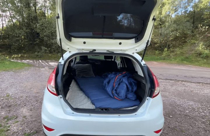 A globetrotting YouTuber revealed how you can turn any hatchback into a camper car in less than 10 minutes