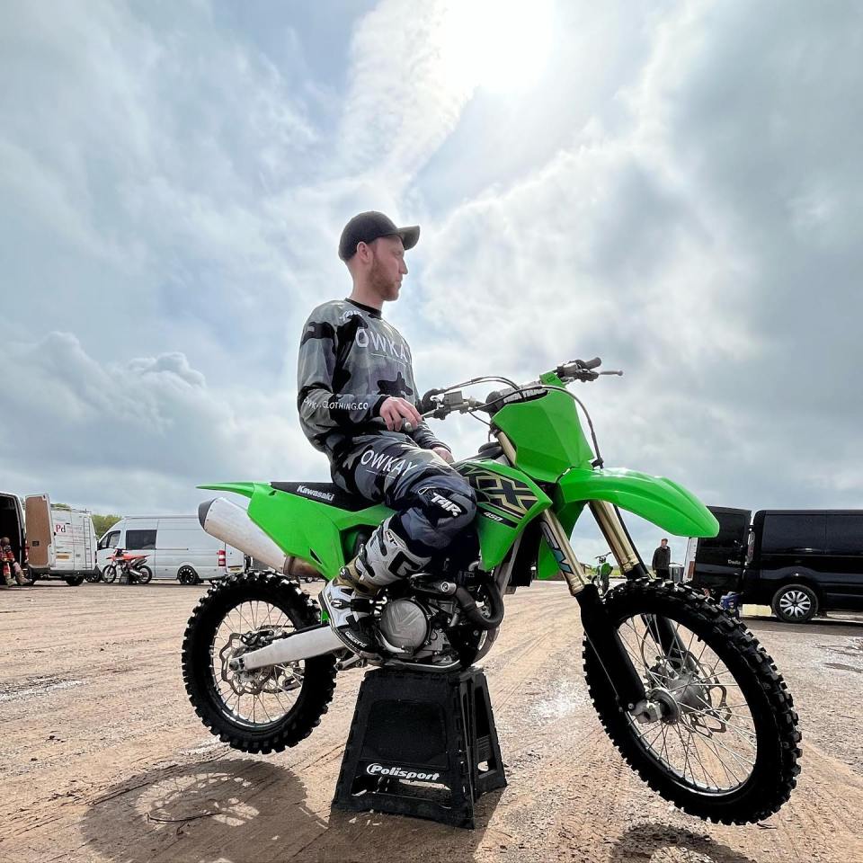 Paul is a keen motorcross rider and appears to adore life on two wheels