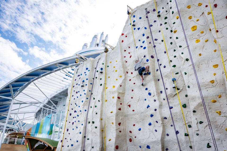 Rock-climbing walls are one of many offerings sure to keep passengers entertained