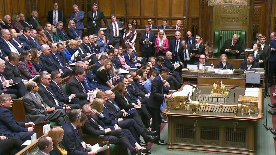 Prime Minister Rishi Sunak speaks during Prime Minister’s Questions in the House of Commons