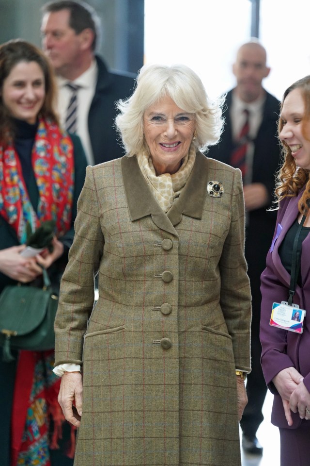 Queen Camilla also smiled as she opened the new ‘Safe Space’ during a visit to Aberdeen Art Gallery last week