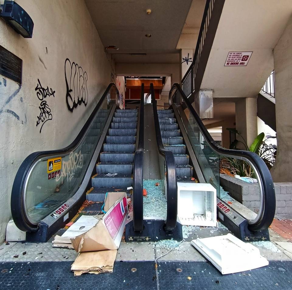 The mall is due to be demolished soon and replaced with new residential and retail buildings