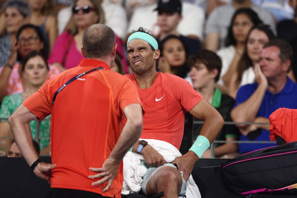 Nadal,37, required a medical timeout during his defeat to Jordan Thompson