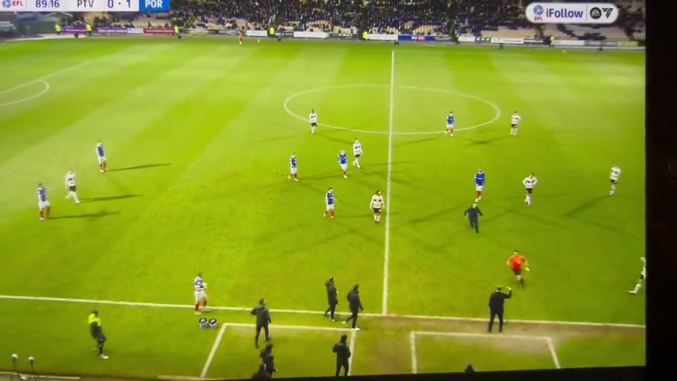 The ref was then forced to head towards the dugout