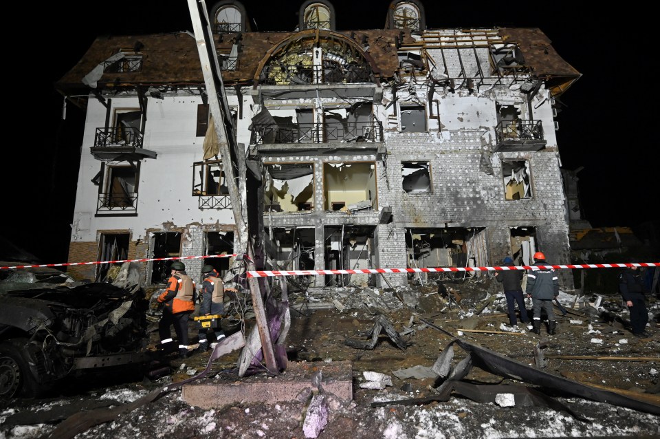 The hotel was left in crumbling ruins after the attack