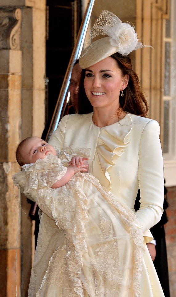 LPrince George Of Cambridge after his christening at the Chapel Royal in St James’s Palace on October 23, 2013 in London