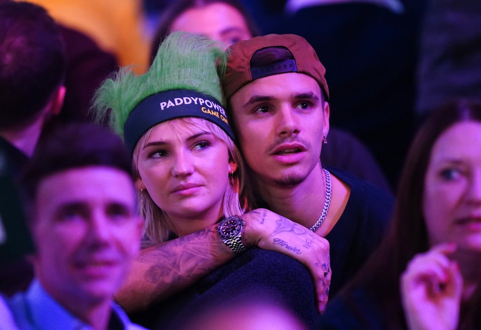 Romeo Beckham and girlfriend Mia Regan were in attendance at the Ally Pally