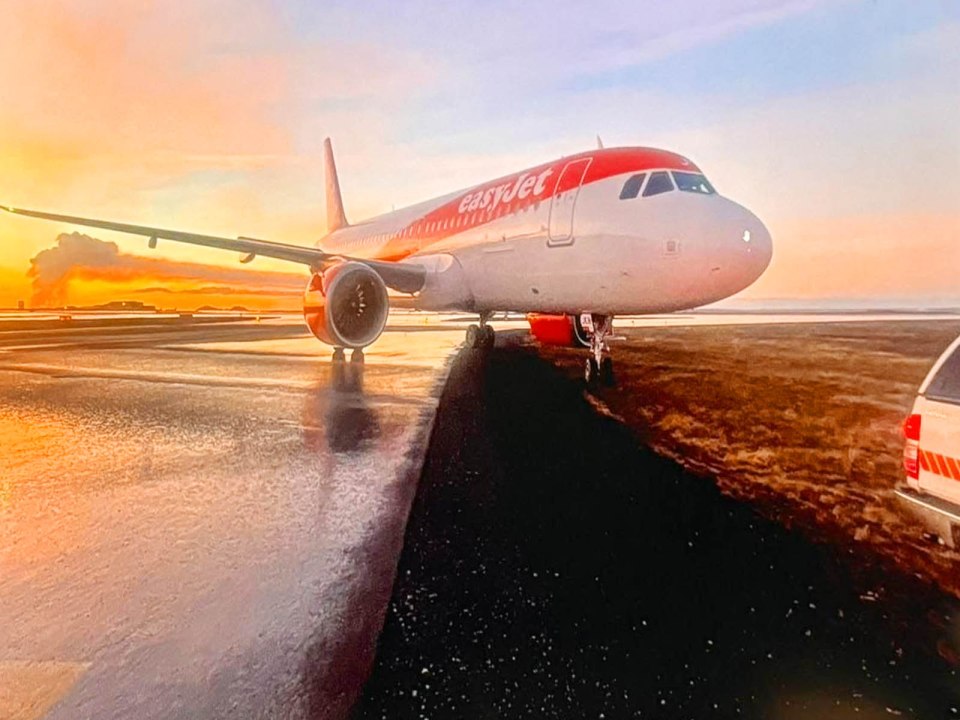 The easyJet flight skidded off the runway after touching down in Iceland