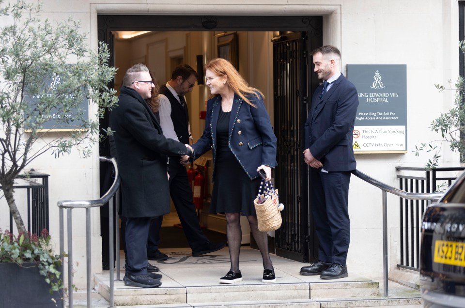 She shook hands with one person at the London hospital