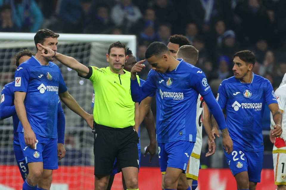 Mason Greenwood was sent off during a match against Rayo Vallecano