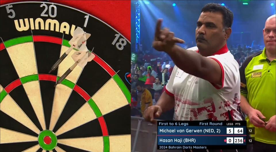 Hasan Haji used a bizarre throwing technique during his match against Michael van Gerwen