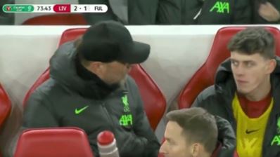 Jurgen Klopp could be seen chatting to Liverpool youngster Owen Beck in an animated fashion