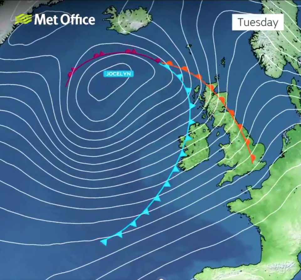 Storm Jocelyn is now set to strike Britain after Isha caused widespread disruption and damage