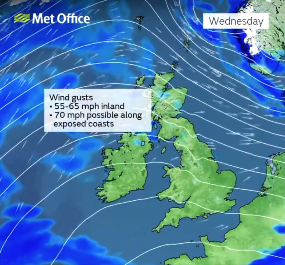 Storm Jocelyn could bring 70mph winds in coastal areas, the Met Office warns