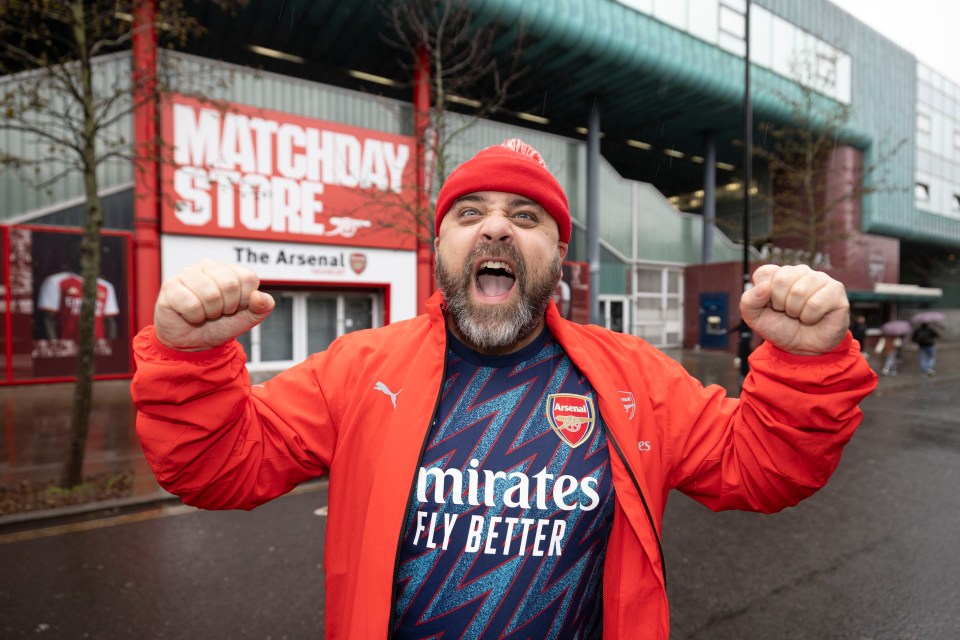 Arsenal superfan Dean Embley has lived opposite the Emirates Stadium for ten years