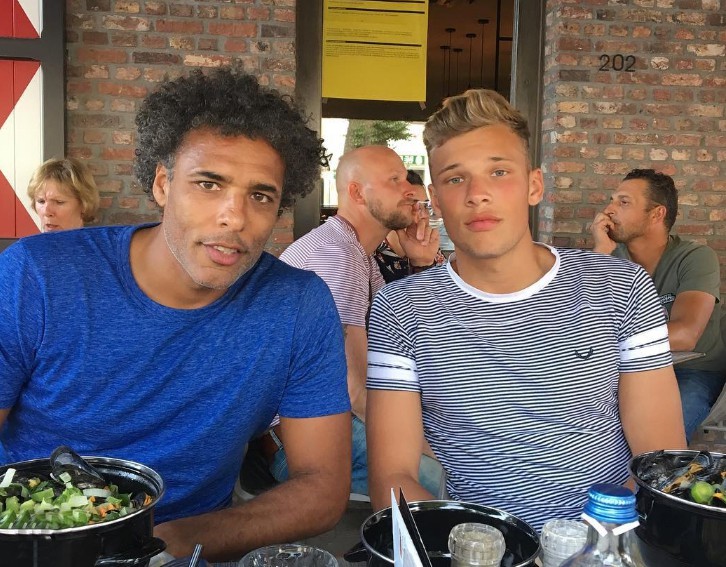 Sydney Van Hooijdonk with dad, former Celtic striker Pierre Van Hooijdonk. The Bologna forward is linked with a move to Celtic. ..Taken from Sydney's open Instagram account without permission. ..//www.instagram.com/p/Bli1HgMHMT_/?hl=en