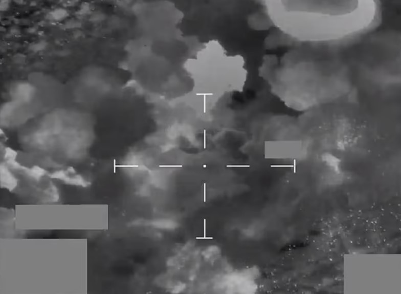 The moment an RAF Typhoon launched a precision strike on a Houthi military target in Yemen last night