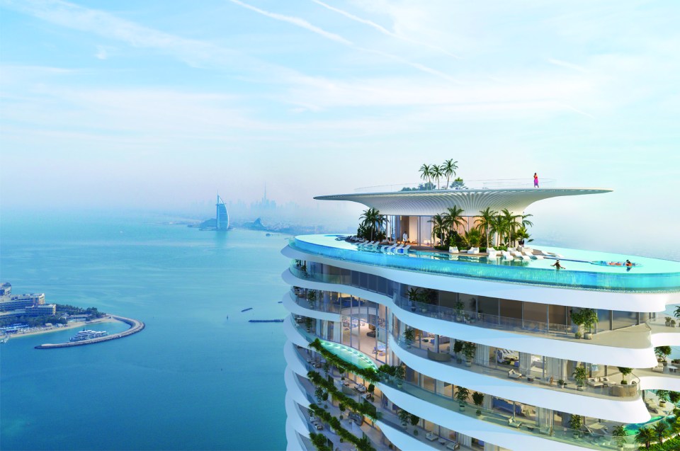 The yet-to-be-built apartment is located on the exclusive Palm Jumeirah islands