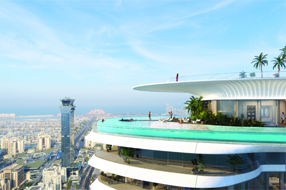 The five-bedroom penthouse is situated atop a 71-story tower, offering incredible city views