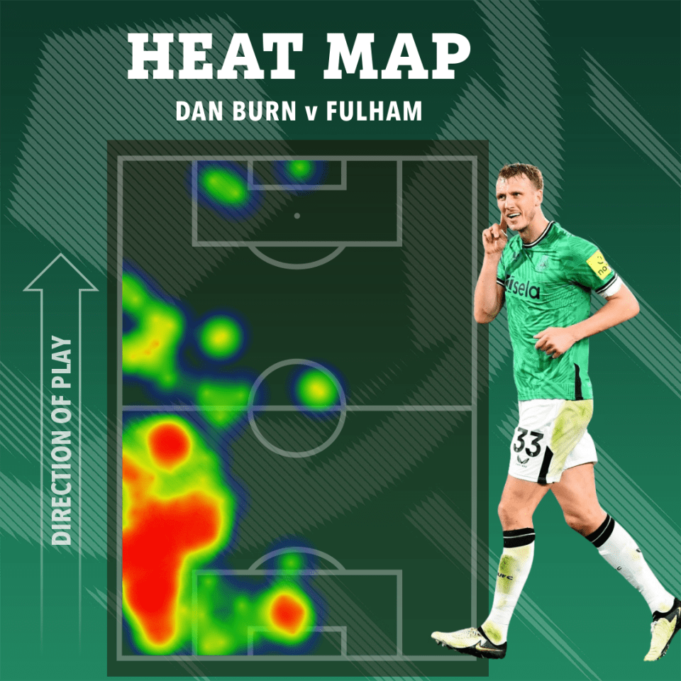 Dan Burn started at left-back and dominated the wing against Fulham