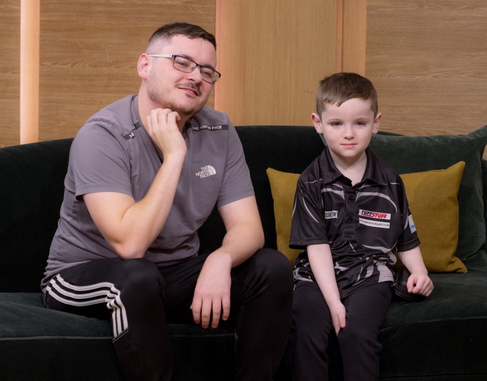 The six-year-old, alongside dad Tom, can already hit 180s