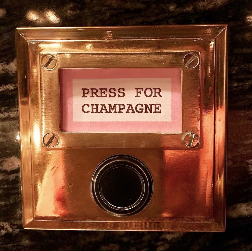 Bebe Bob is the 'younger sibling' to Bob Bob Ricard which is famed for a button where you can order champagne