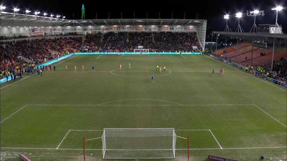 Players headed to the dug-out after the ref had blown his whistle