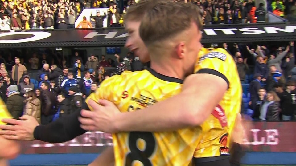 Maidstone heroes embrace in chaotic scenes at the final whistle