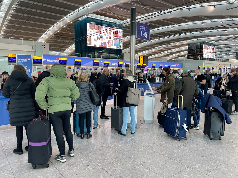 Passengers at Heathrow's Terminal 5 face delays due to Storm Isha