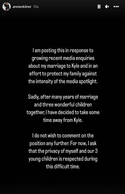 Annie released a statement on Instagram