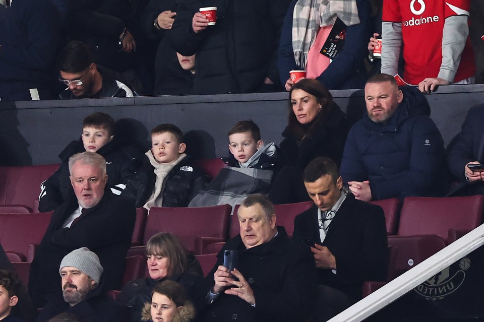 Wayne Rooney and his family were seen at Old Trafford for Man Utd's Tottenham clash