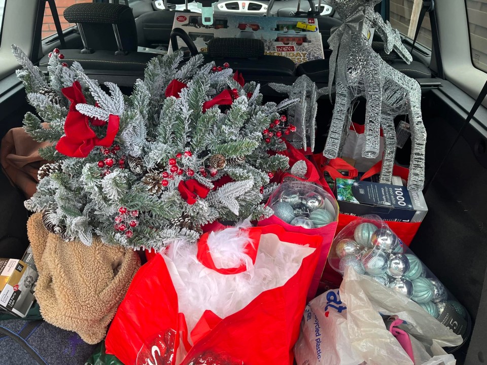 One shopper filled her car with bargains from B&M's clearance sale