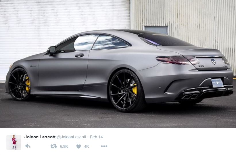 Lescott posted a picture of a £121,000 Mercedes after the defeat