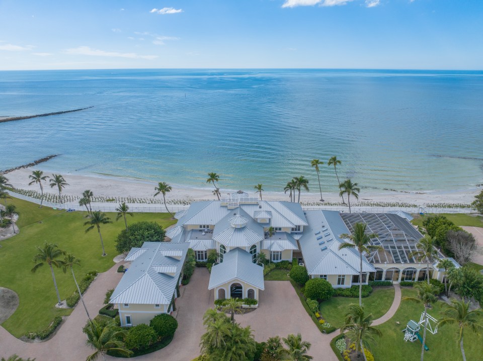 The main house of the property is beachfronted