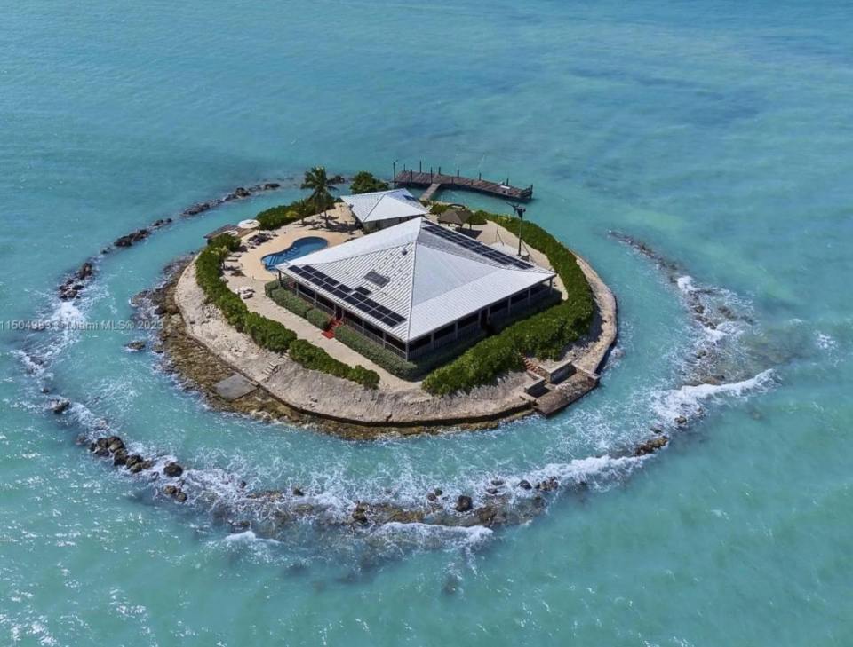 This private island comes with it's own dock for parking your boat