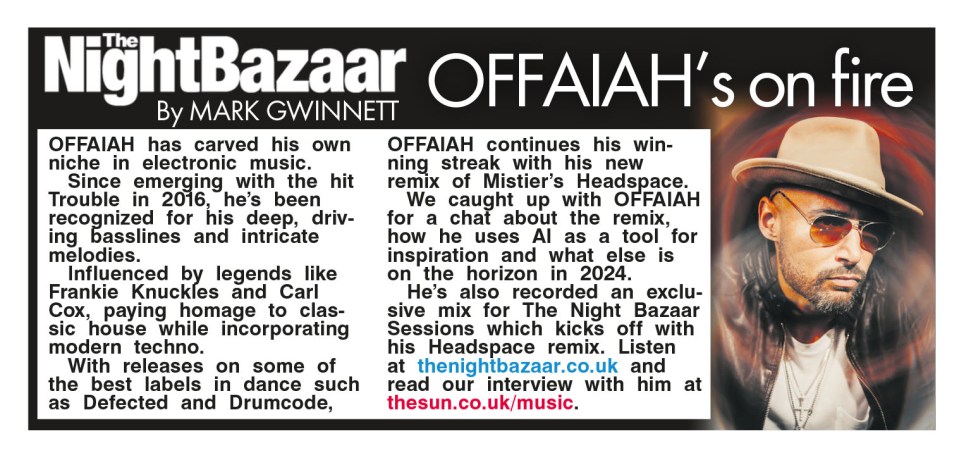 OFFAIAH was the focus of The Night Bazaar in Something For The Weekend on Friday 29th February