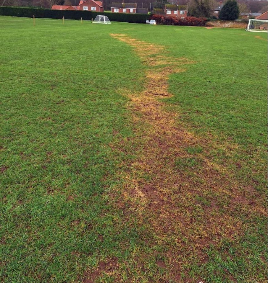 A playing field on the Sandringham estate has been vandalised