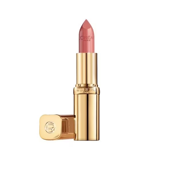 L’Oreal’s satin lipstick in beige a nu, £8.99 from Superdrug