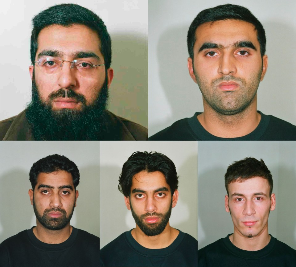 Amin, top left, was one of five jailed over the plots. The others were Omar Khyam, Jawad Akbar, Waheed Mahmood and Anthony Garcia.