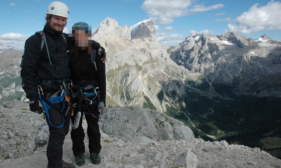 'Lisa', pictured here with undercover policeman Mark Kennedy, discovered his real passport while they were in the Alps